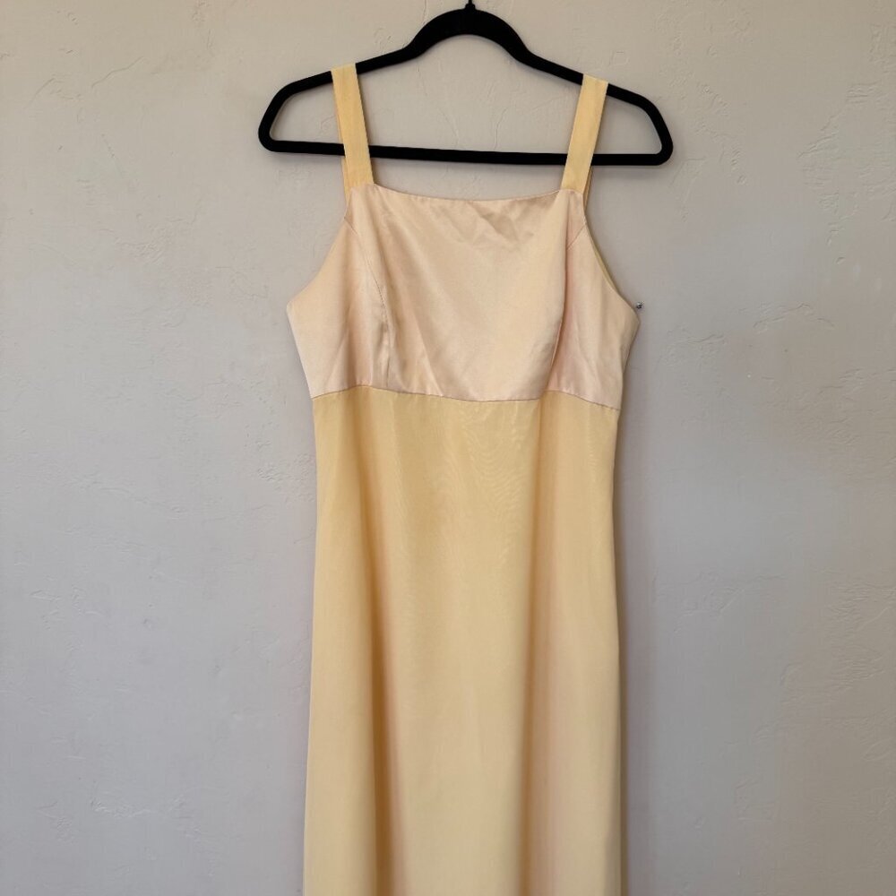 Papell Boutique Yellow Maxi Dress Formal Chiffon Prom Bridesmaid Dress 12 - Picture 9 of 9